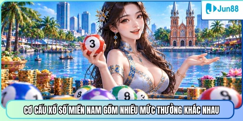 Cơ cấu xổ số miền Nam gồm nhiều mức thưởng khác nhau