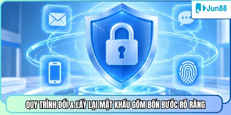 Quy trình đổi & lấy lại mật khẩu gồm bốn bước rõ ràng